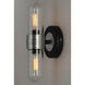 Dual 2 Light 4.75 inch Black/Brushed Aluminum Bath Vanity Wall Light