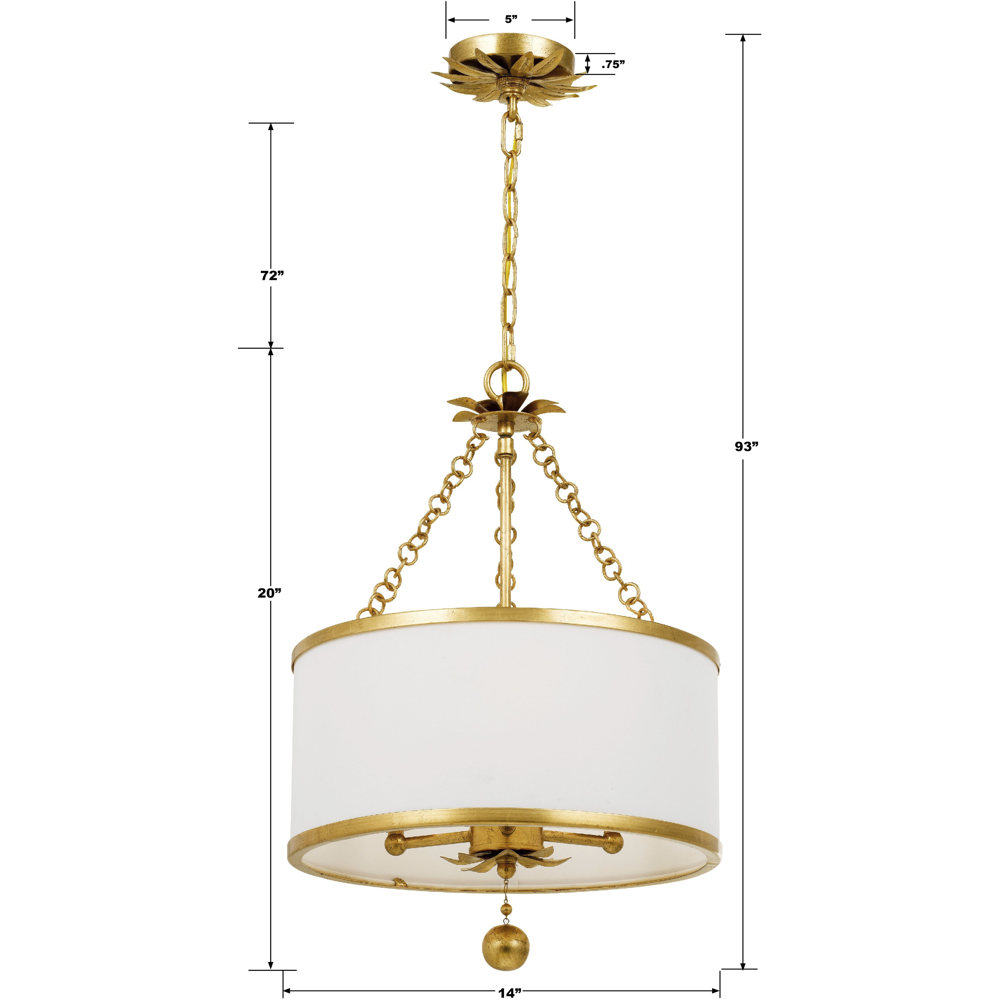 Broche 3 Light 14 inch Antique Gold Mini Chandelier Ceiling Light