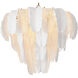 Saint Lucia 13 Light 23.62 inch Clear Textured Glass and White Ceramic Chandelier Ceiling Light, Small