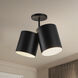 Keiko 2 Light 6 inch Black Semi-Flush Mount Ceiling Light