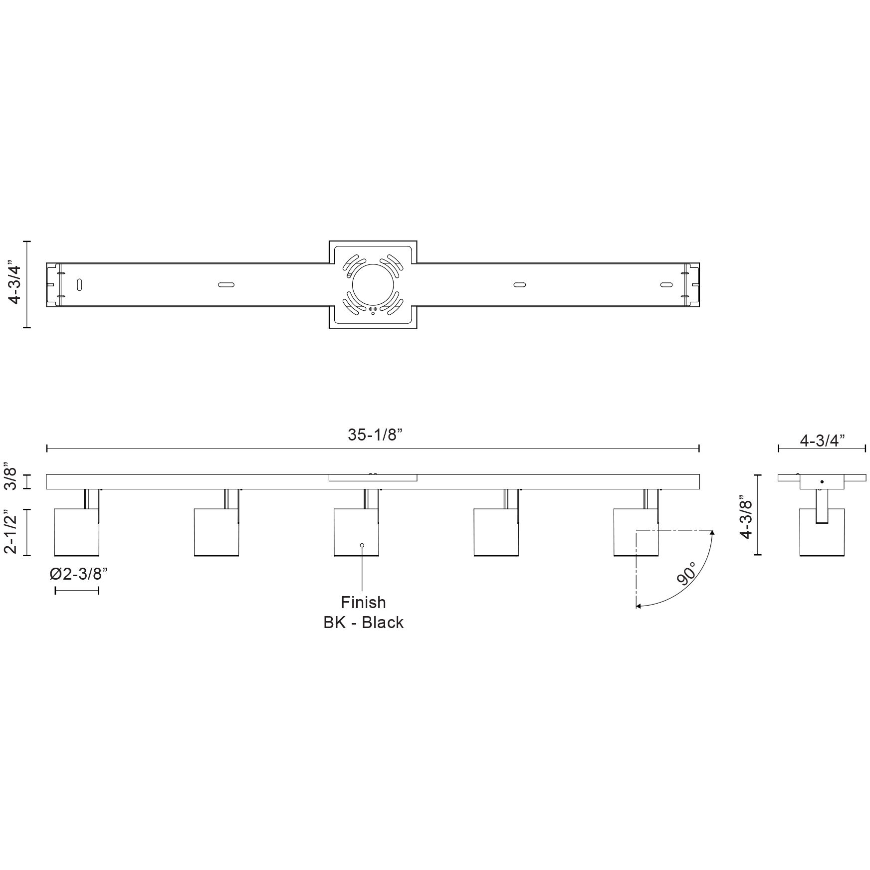 Arnold 120-277 Black Track Light Ceiling Light