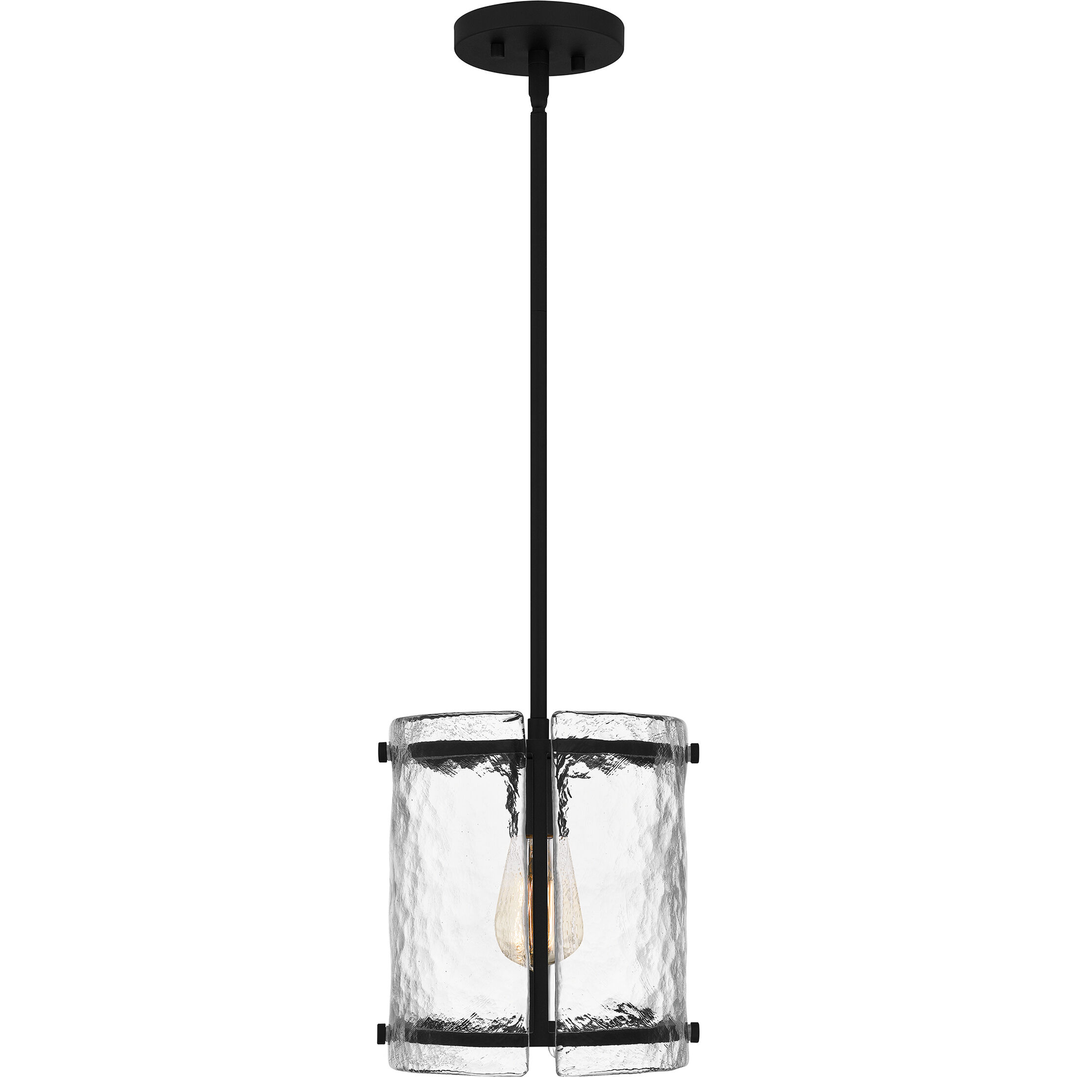 Fortress 1 Light 9.25 inch Earth Black Mini Pendant Ceiling Light
