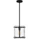 Fortress 1 Light 9.25 inch Earth Black Mini Pendant Ceiling Light