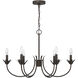 Junie Bud 6 Light 28 inch Matte Bronze Chandelier Ceiling Light, Medium