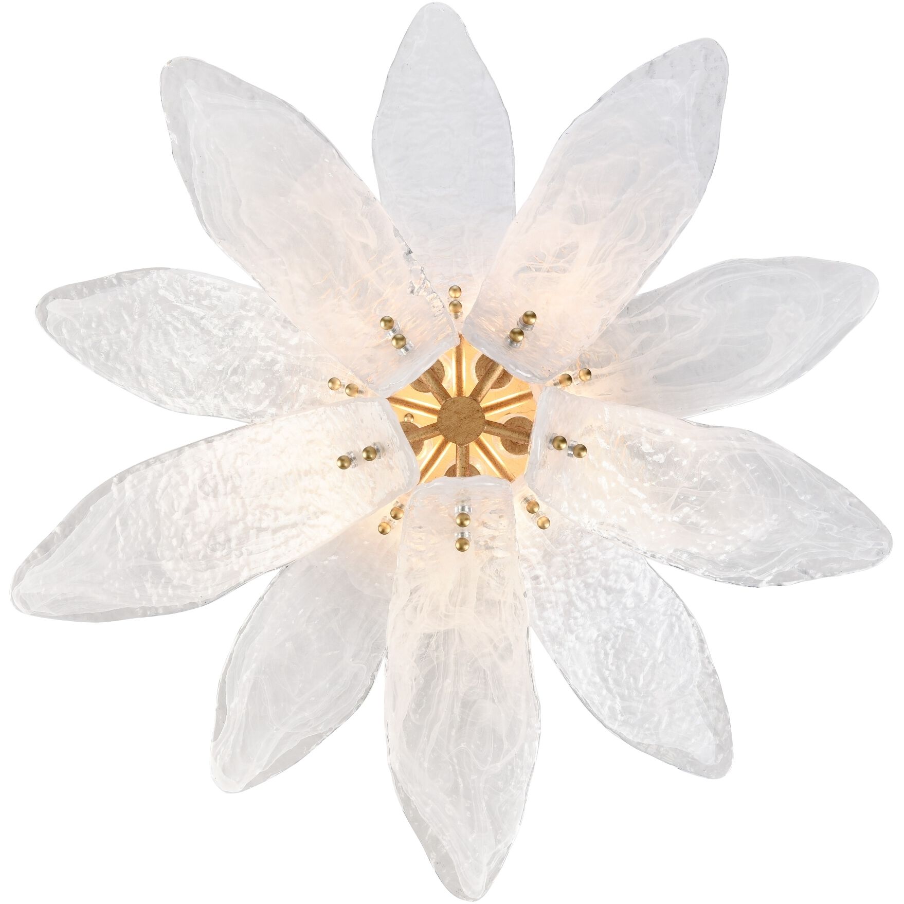 Fiore 5 Light 20 inch Antique Gold Leaf Semi Flush Ceiling Light