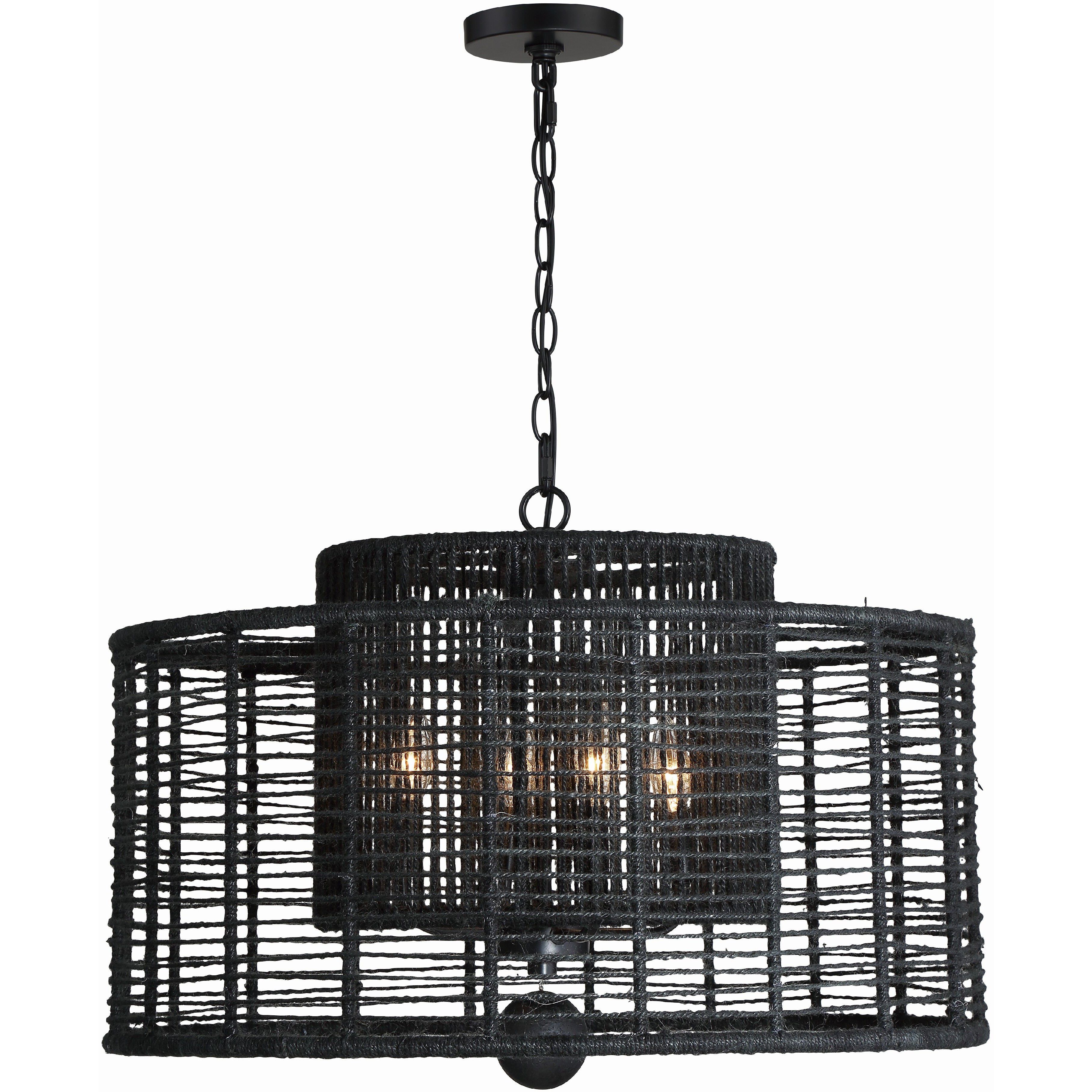 Jayna 4 Light 25 inch Matte Black Chandelier Ceiling Light