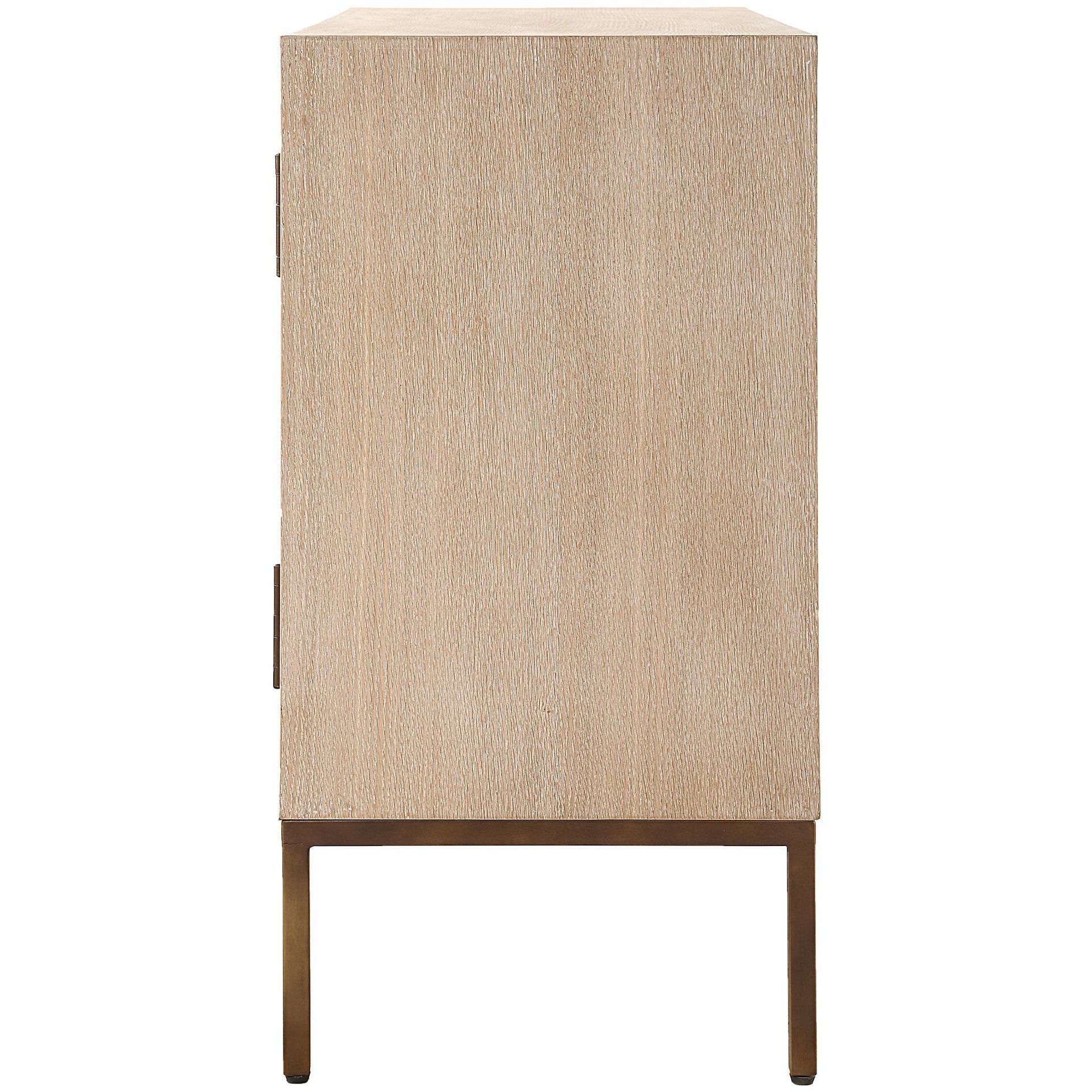 Weimar Natural Fir Veneer and Cream with Bronze 2 Door Cabinet
