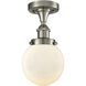 Beacon 1 Light 6.5 inch Brushed Satin Nickel Semi-Flush Mount Ceiling Light