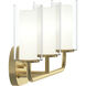 Mack 3 Light 22.25 inch Brushed Gold Vanity Light Wall Light