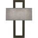 Doughnut 2 Light 15 inch Deep Patina Bronze ADA Wall Sconce Wall Light in Smoke Gray