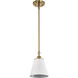 Dover 1 Light 7 inch White/Vintage Brass Pendant Ceiling Light
