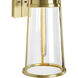 Cone 1 Light 12.75 inch Satin Brass Outdoor Wall Sconce