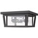 Seoul 3 Light 12 inch Oil Rubbed Bronze Outdoor Flush Mount