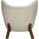 Boggio Dark Walnut and Off White Fabric Occasional Chair