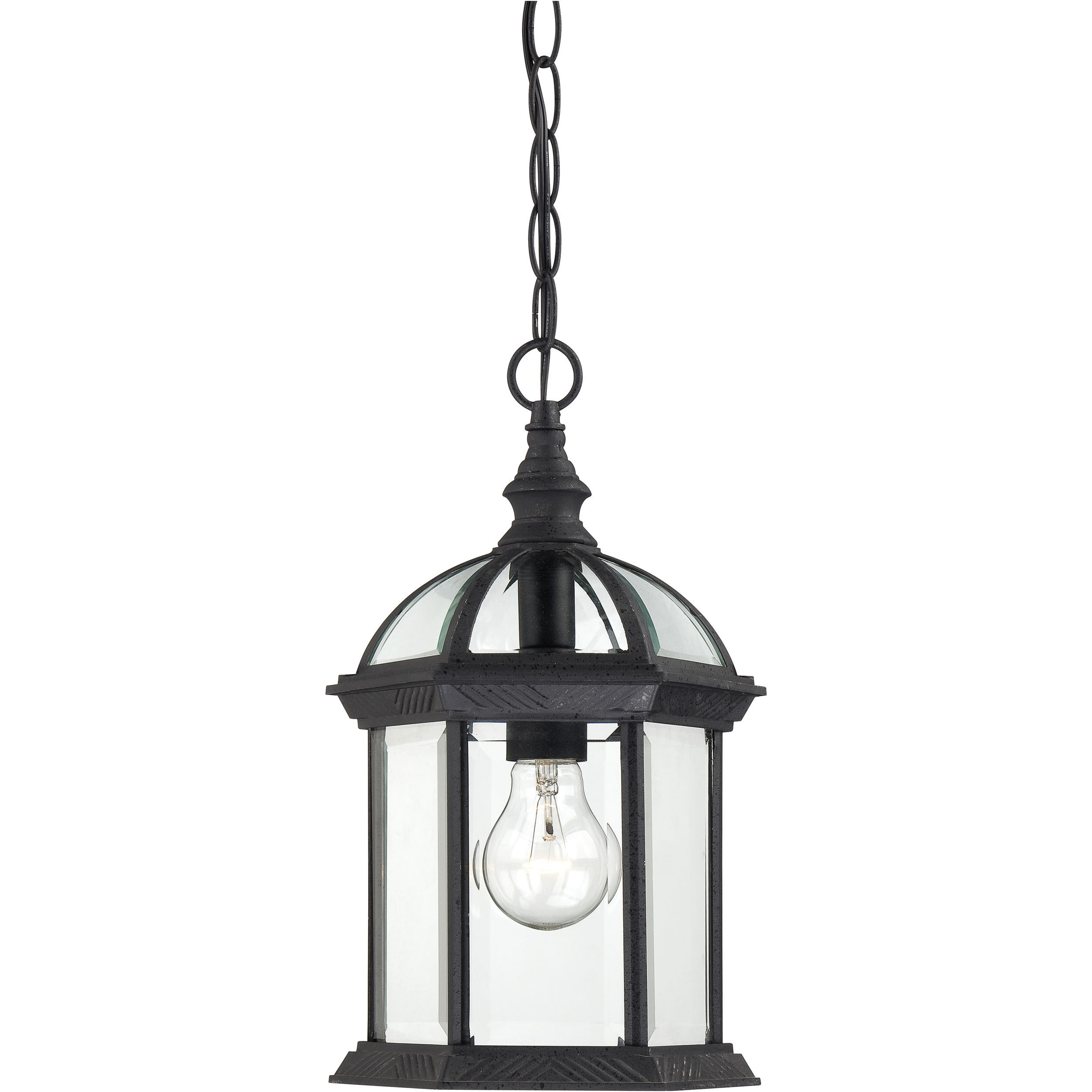 Boxwood 1 Light 8 inch Textured Black Outdoor Hanging Lantern