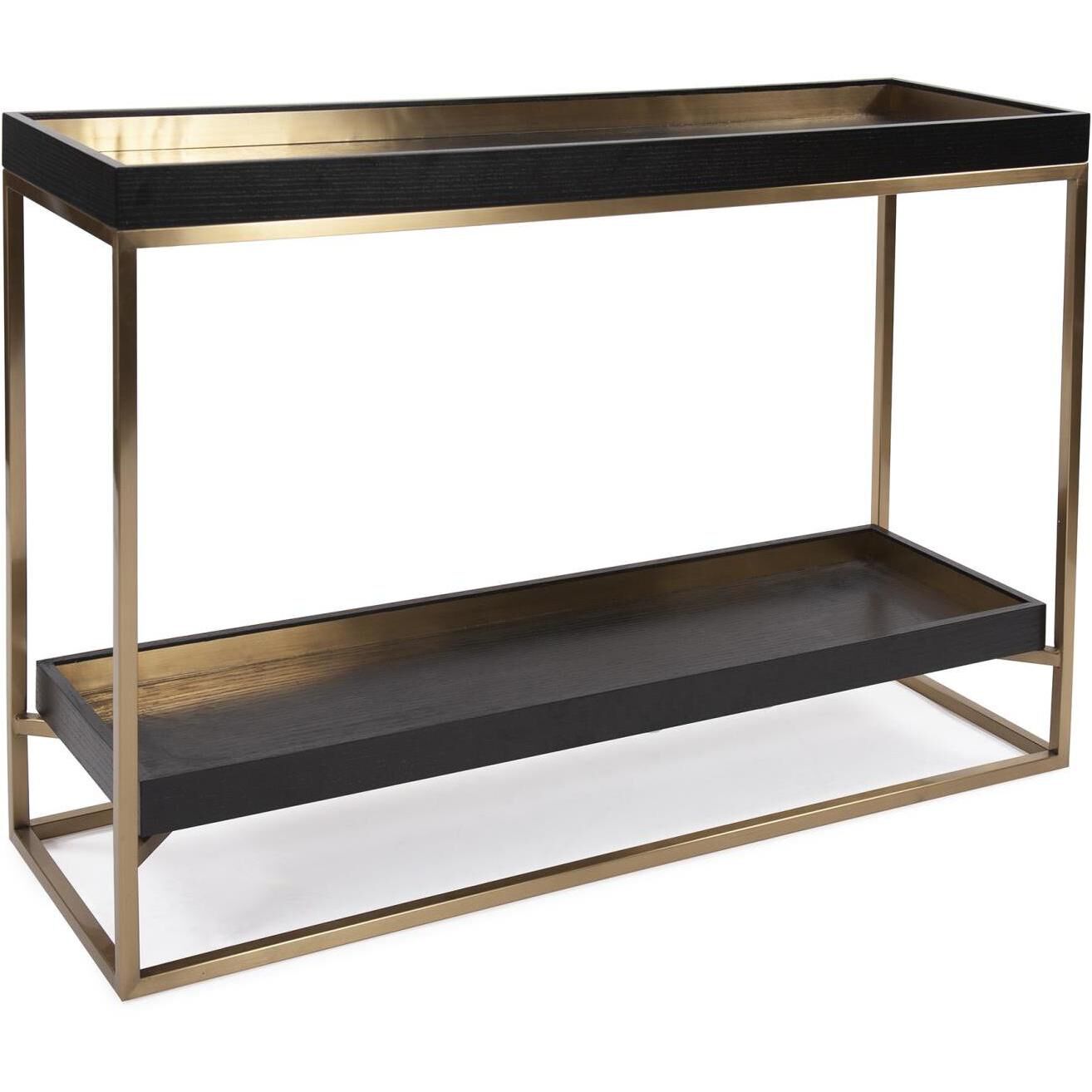 Vassio 50 inch Black/Gold Console Table