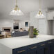 Malta 3 Light 18 inch Brushed Champagne Brass Pendant Ceiling Light
