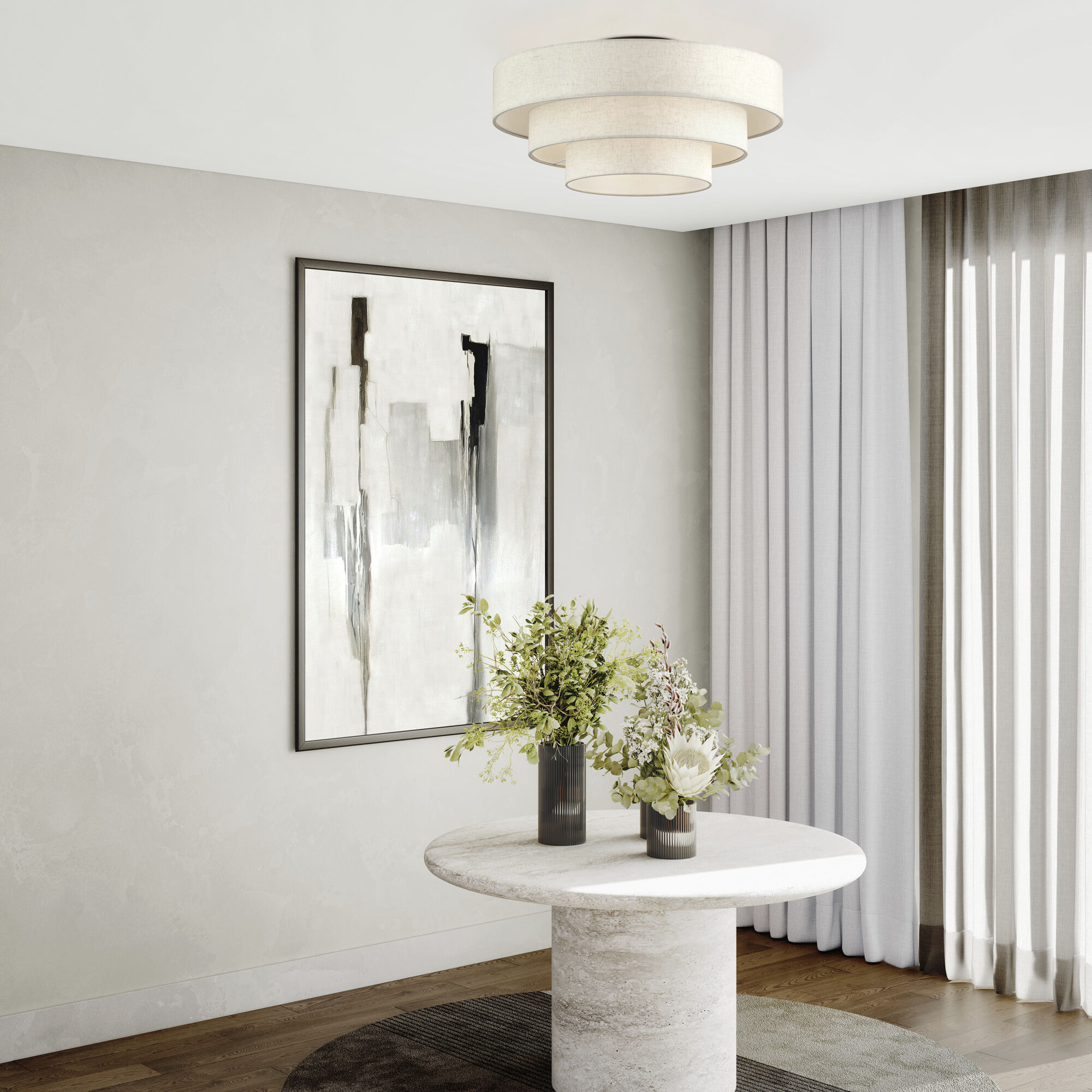 Manorwood 5 Light 28 inch English Bronze Semi Flush Mount Ceiling Light, Extra Large