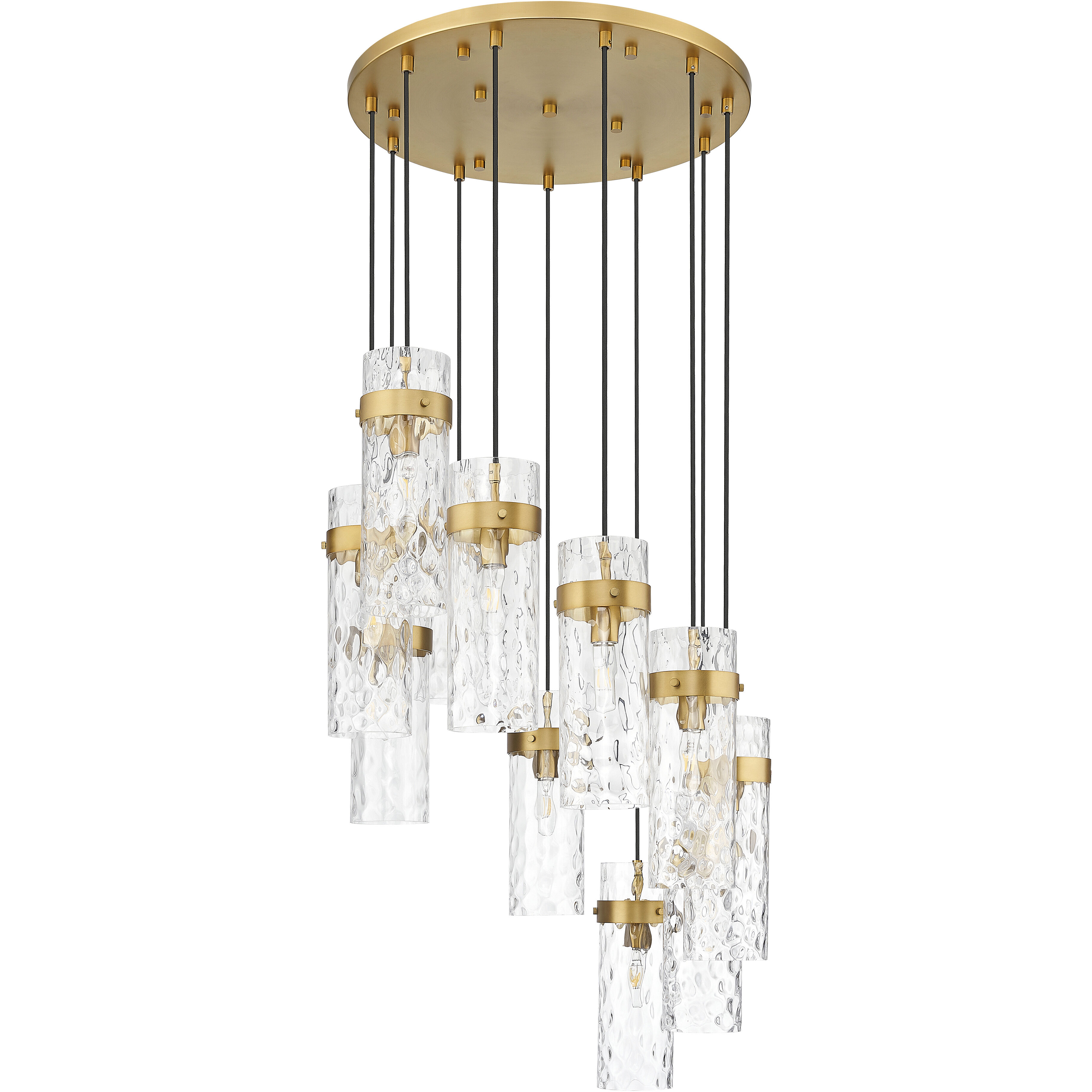 Fontaine 11 Light 26.25 inch Rubbed Brass Chandelier Ceiling Light