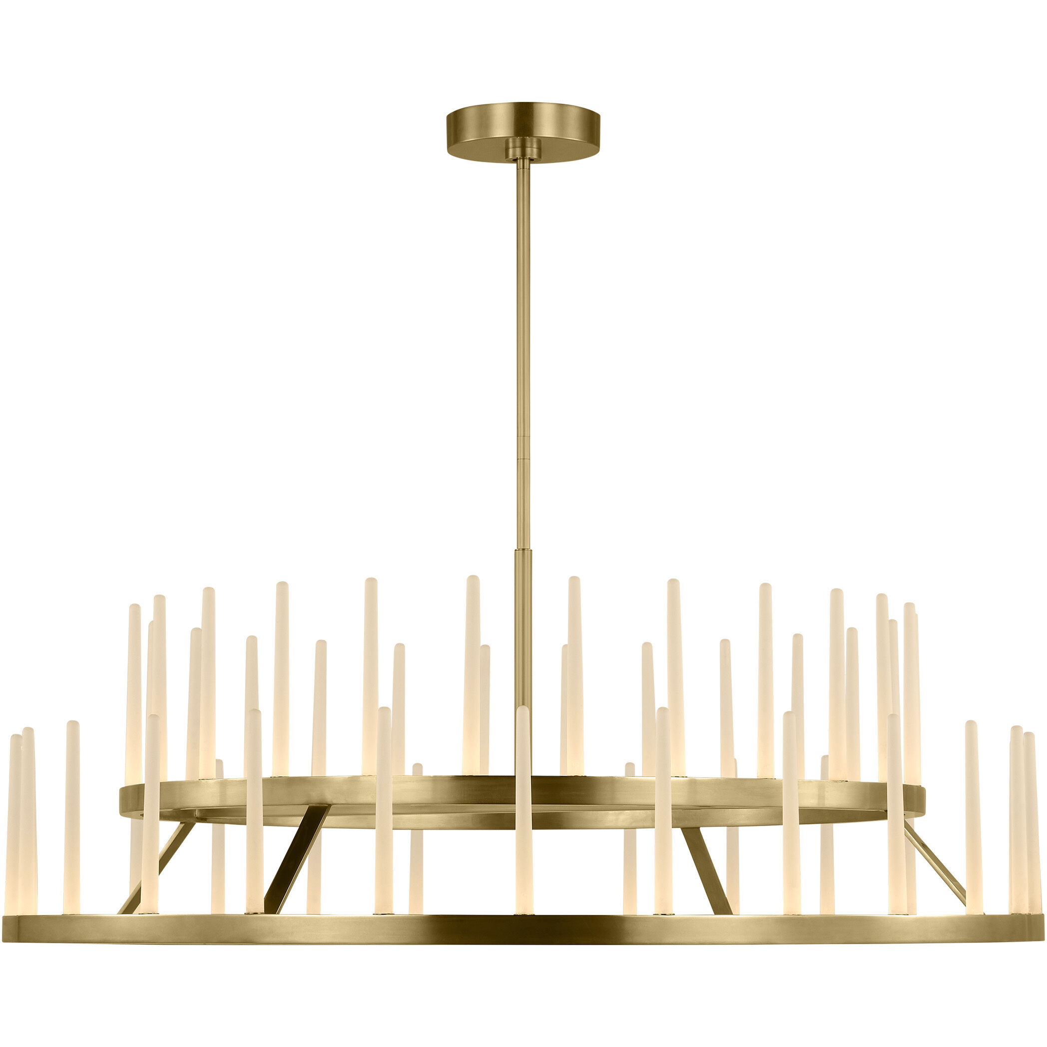 Sean Lavin Sagrada LED 49 inch Hand-Rubbed Antique Brass Two-Tier Chandelier Ceiling Light