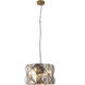 Geo-Gem 3 Light 20 inch Brass Antique Pendant Ceiling Light