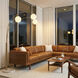Moraga 85 inch 9 watt Walnut and Weathered Brass with Black Arc Floor Lamp Portable Light