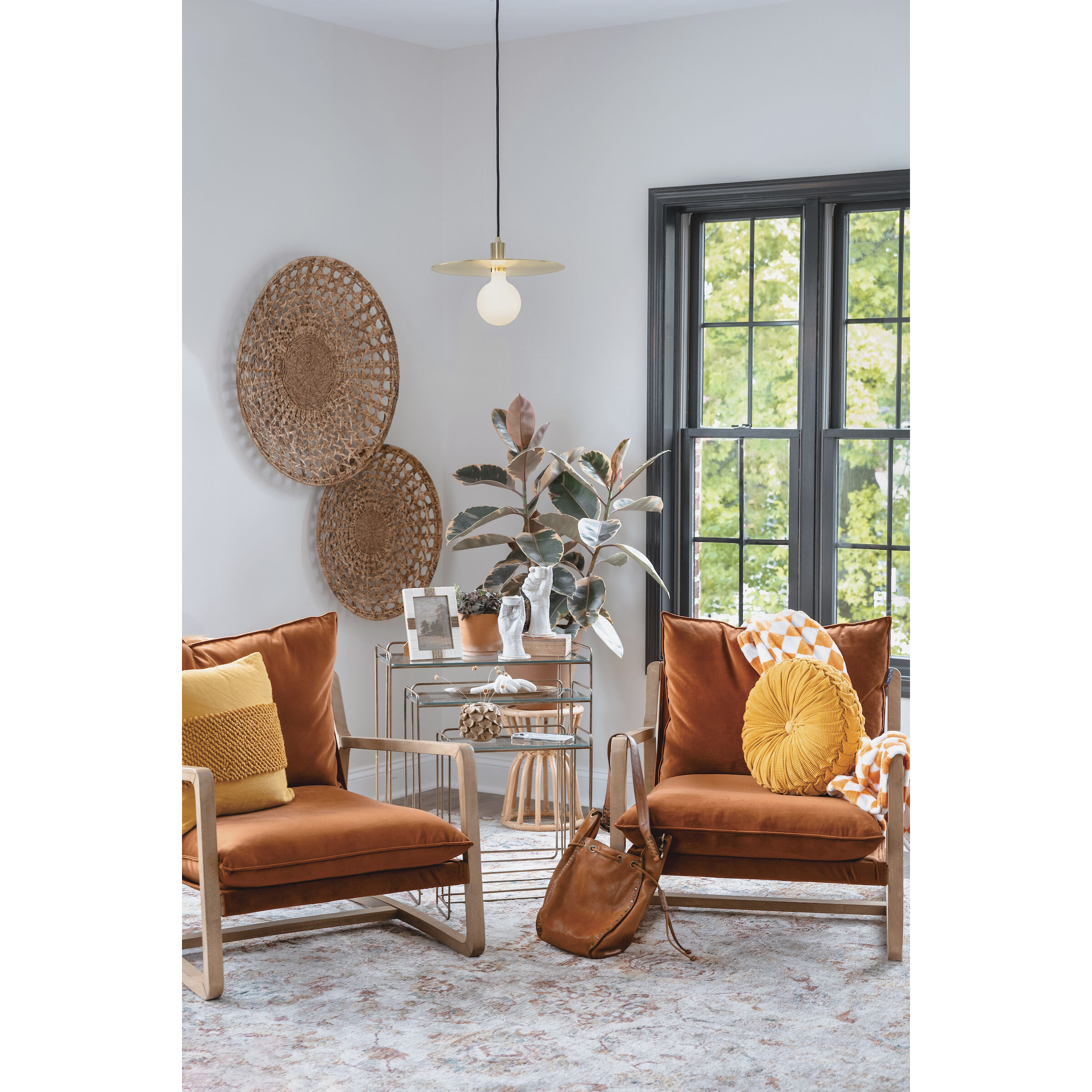 Lulu LED 15 inch Lacquered Brass Pendant Ceiling Light, Semi-Flush Mount