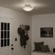 Independence 3 Light 16 inch Brushed Nickel Semi Flush Light Ceiling Light in White Etched Glass