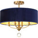 Van Noord 4 Light 21 inch Oxidized Aged Brass Semi-Flush Ceiling Light