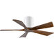 Atlas Irene-5H 42 inch Gloss White with Walnut Tone Blades Flush Mount Paddle Fan, Flush Mounted