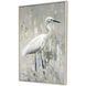 White Egret Gray and Blue and Green and Neutral Canvas