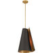 Hillcrest 1 Light 13.5 inch Legacy Brass and Dark Bronze Pendant Ceiling Light