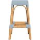 Robias Rectangular Rattan 30" Bar Stool in Baby Blue
