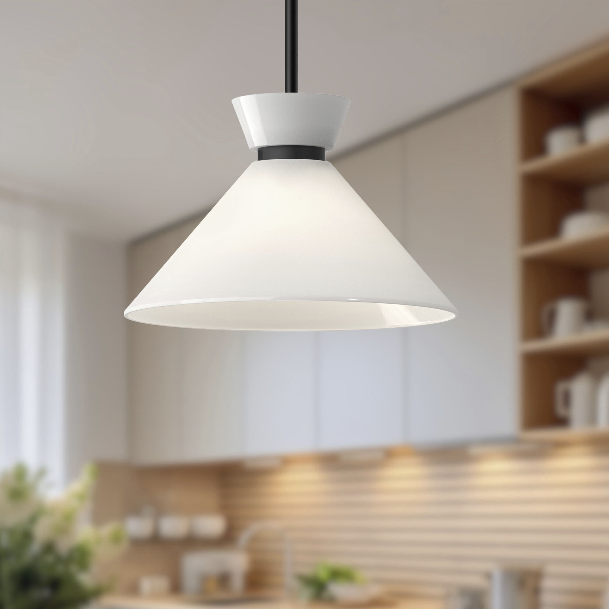 Alora Mood Halston Pendant Ceiling Light in Matte Black