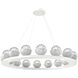 Cabochon LED 46.8 inch Salt White with White Marble Chandelier Ceiling Light in 3000K LED, Clear, Large