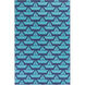 Tic Tac Toe 90 X 60 inch Blue and Blue Area Rug, Wool