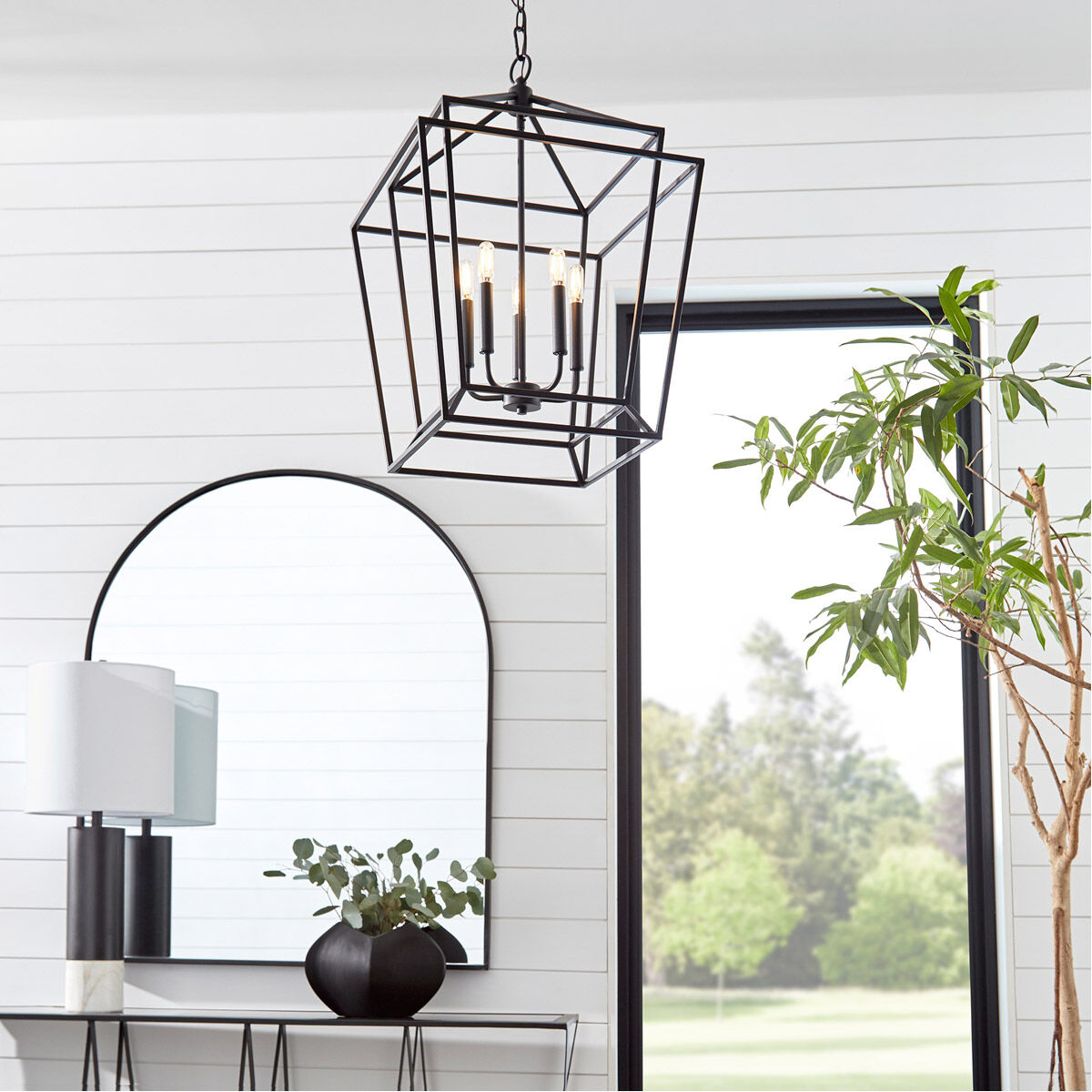 Monument 5 Light 18 inch Noir Foyer Pendant Ceiling Light