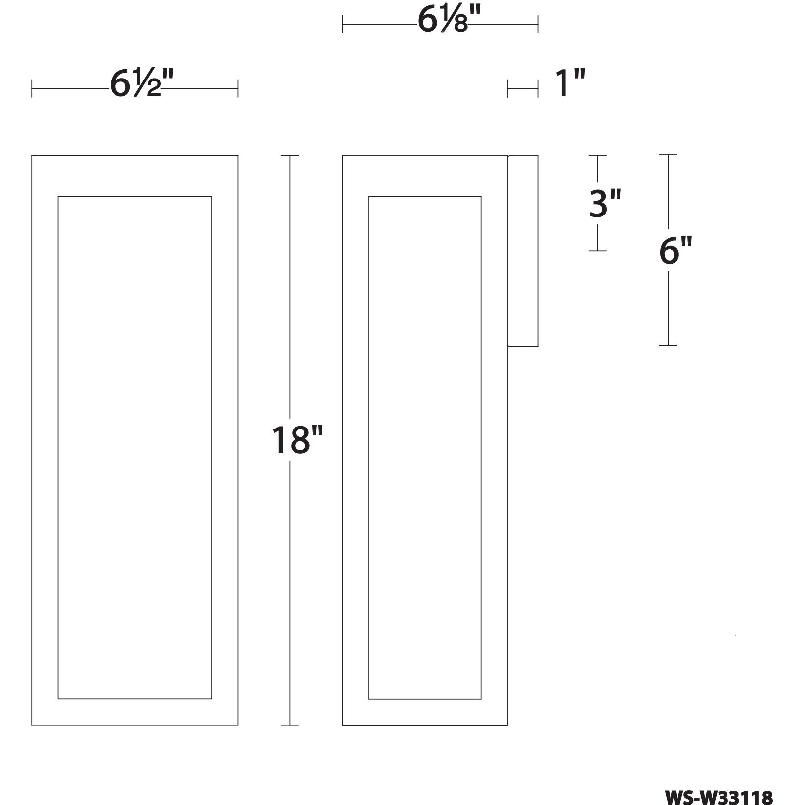 Hawthorne LED 18 inch Black Outdoor Wall Light, dweLED