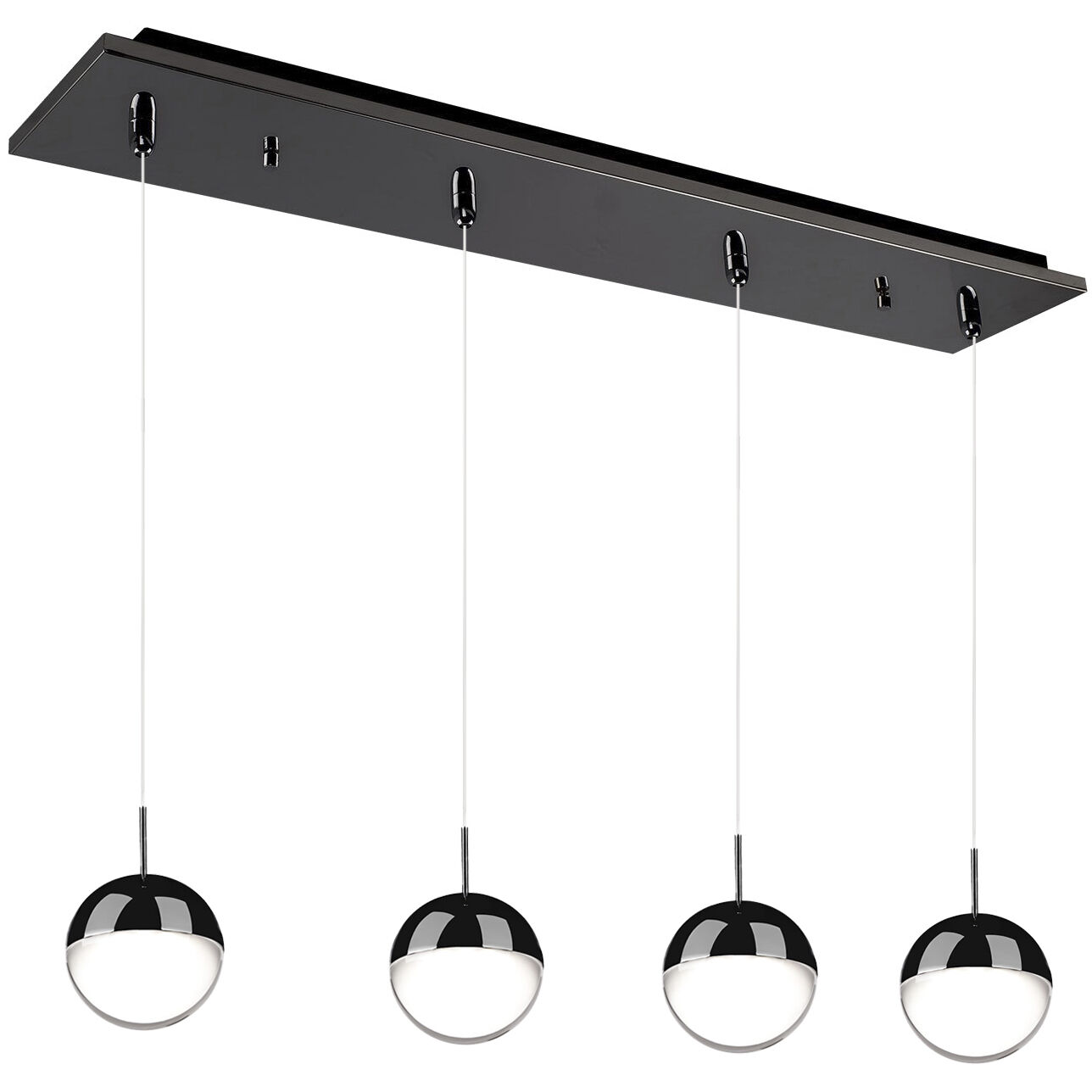 Pluto Multi Pendant Ceiling Light in Black Chrome