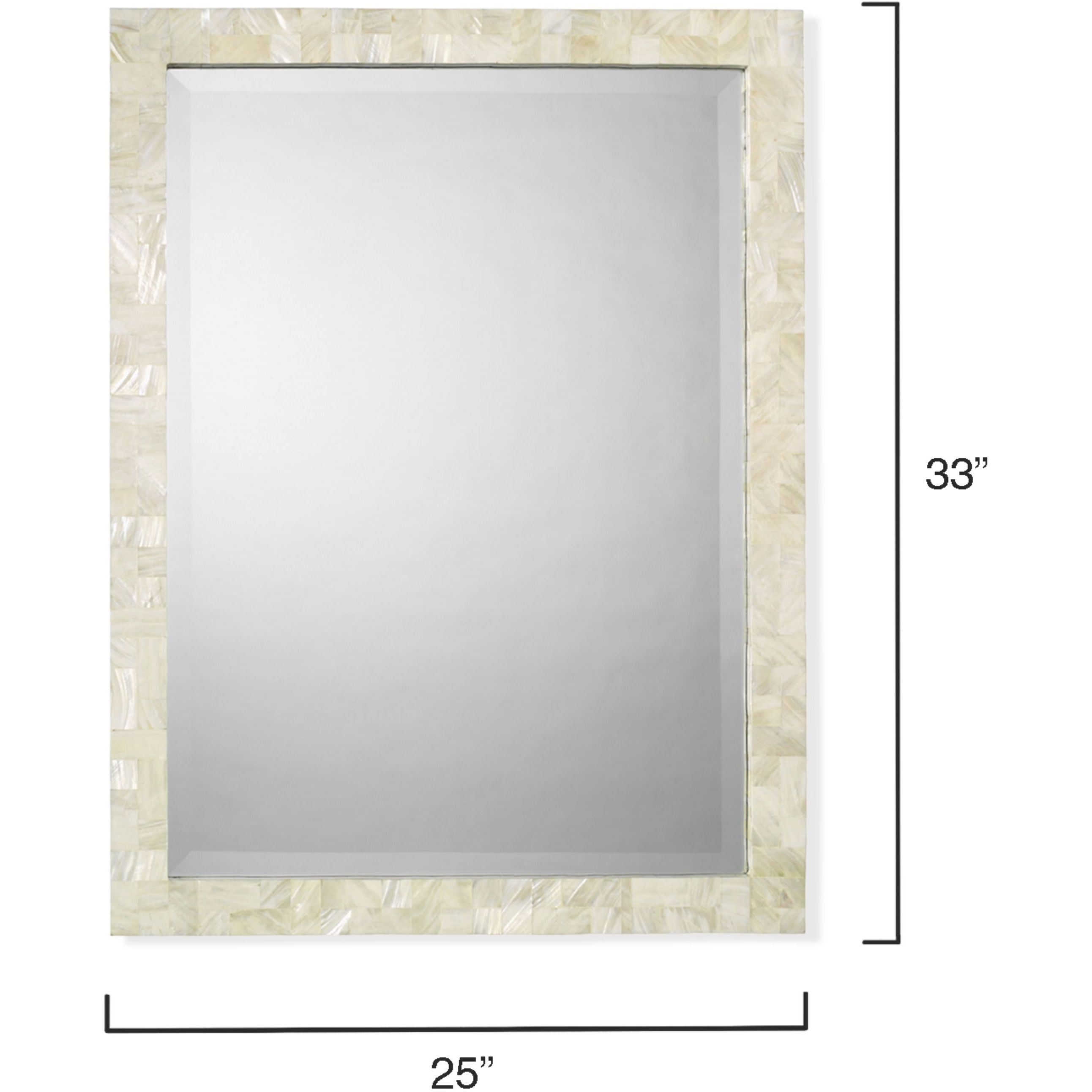 Naturally Elegant 33 X 25 inch Mother of Pearl Mirror