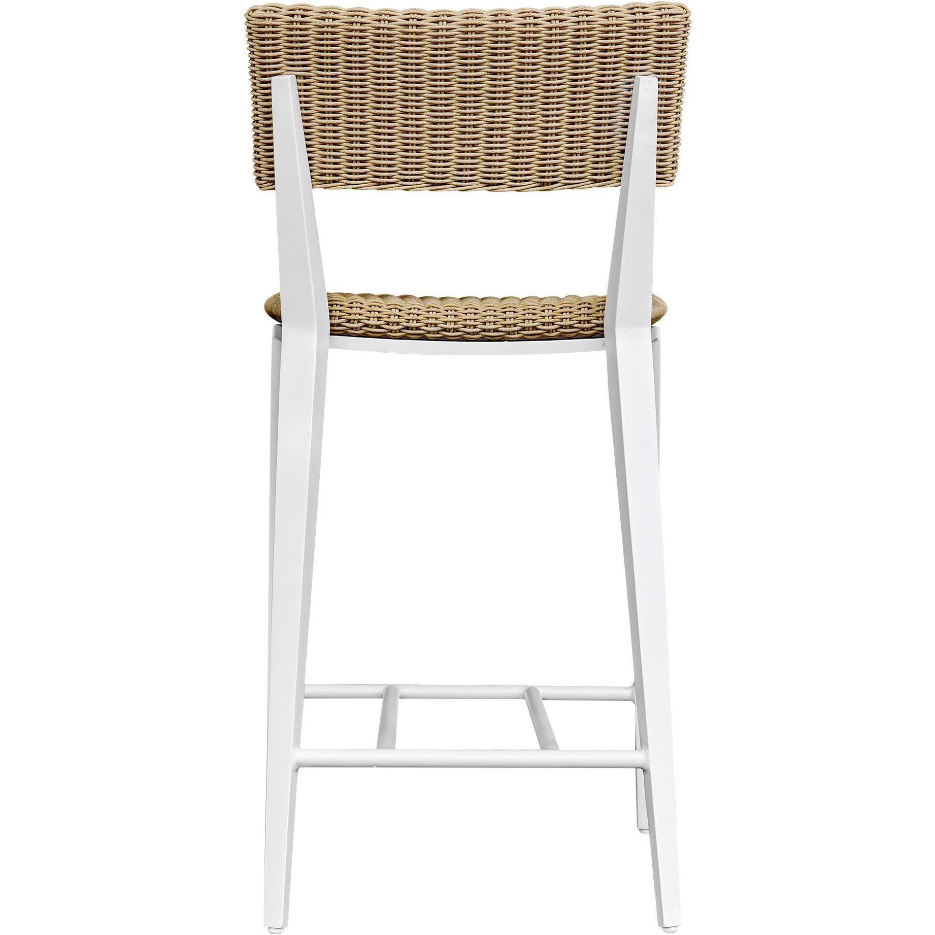Calbas 38.1 inch White and Honey Outdoor Counter Stool