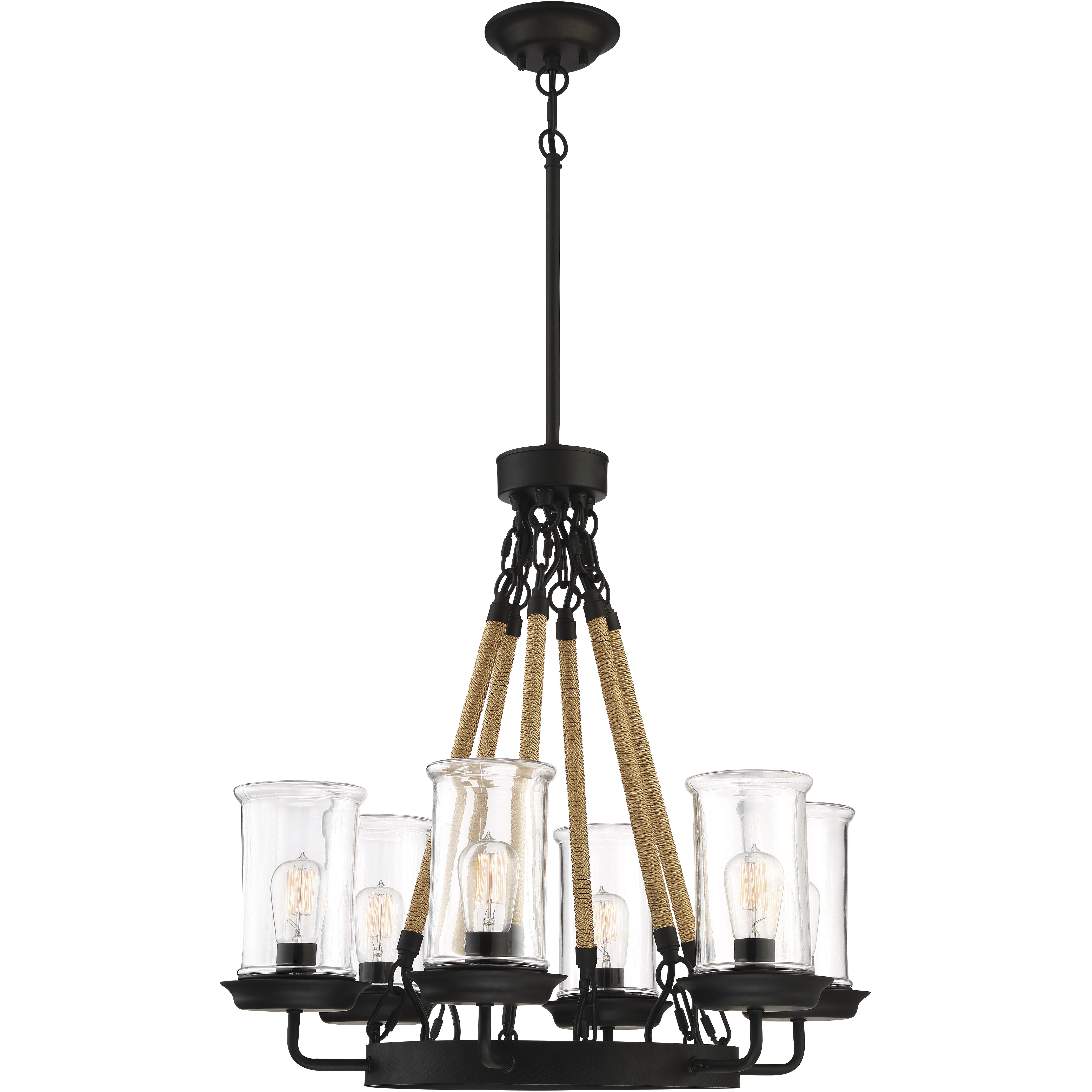 Homestead 6 Light 27 inch Espresso Outdoor Chandelier