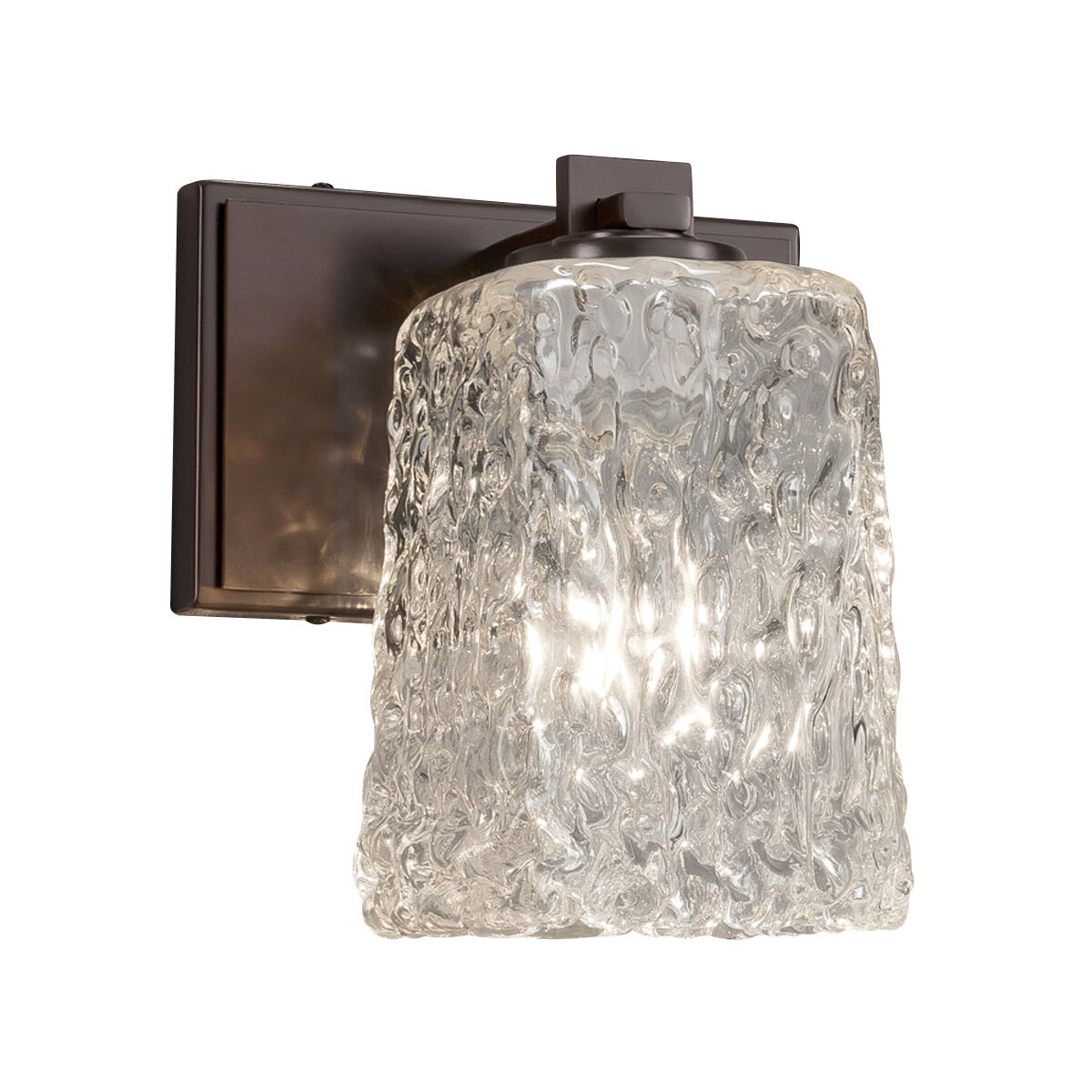 Veneto Luce LED 7 inch Wall Sconce Wall Light in 700 Lm LED, Brushed Nickel, Amber (Veneto Luce), Tulip with Rippled Rim