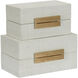 Raffia 13.5 inch White/Cream Boxes, Set of 2