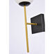 Neri 1 Light 7 inch Black and Brass Bath Sconce Wall Light
