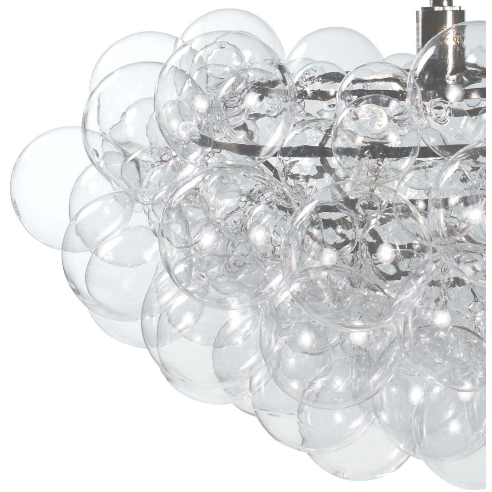 Bubbles 1 Light 27.5 inch Clear Chandelier Ceiling Light in Brushed Nickel, Clear Glass