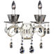 Locatelli 2 Light 14 inch Two Tone Silver Wall Sconce Wall Light in Firenze Clear