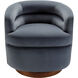 Leigh Upholstery: Medium Gray; Base: Brown Swivel Chair