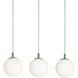 Loretto 3 Light 36 inch Satin Nickel Triple Linear Pendant Ceiling Light