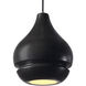Radiance Collection 1 Light 8 inch Brushed Nickel and Carbon Matte Black and Black Pendant Ceiling Light